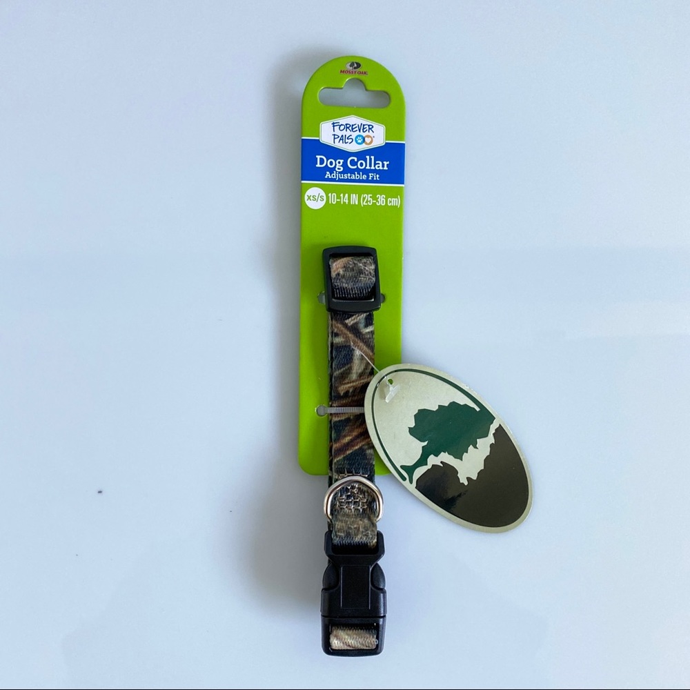 Forever Pals adjustable dog collar XS/S 10-14”. Mossy Oak Camouflage.